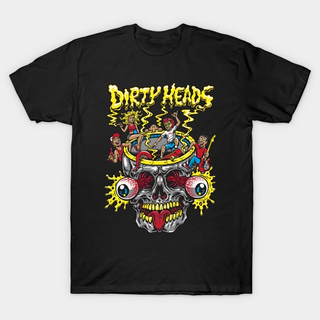 illustration Dirty Heads Band T-Shirt by trippy illusion